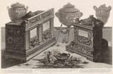 Giovanni Battista Piranesi (Venice, Republic of Venice 1720-1778 Rome, State of the Church) Marble urns, vases and lamps - etching on paper c.1770-min