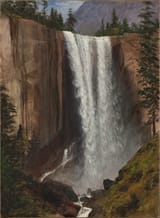 Albert Bierstadt (Solingen, Rhine Province, Kingdom of Prussia 1830-1902 New York, New York, U.S.A.) Vernal Falls - Oil on paper 1863-min