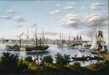 After William James Bennett (London, England, Kingdom of Great Britain 1787-1844 New York City, New York, U.S.A.) View of Detroit - Oil on canvas c.1837-min