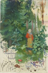 Maria Vasilievna Yakunchikova-Weber (Wiesbaden, Province of Hesse-Nassau, Kingdom of Prussia, North German Confederation 1870-1902 Geneva, Canton of Geneva, Swiss Confederation) Study for Young girl in the forest - Oil on canvas