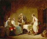 Étienne Aubry (Versailles, Île-de-France, Kingdom of France 1745-1781 ibidem) The Shepherdess of the Alps - Oil on canvas 1775-min
