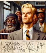ai_art_white_man_on_rabid_niggerbus_i_wager_hebrews_at_fault