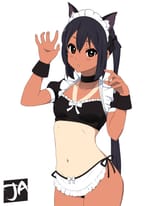 yande.re 1016237 animal_ears bra j_adsen k-on! maid nakano_azusa nekomimi pantsu string_panties tan_lines