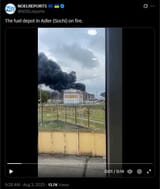 The fuel depot in Adler (Sochi) on fire. 03-08-2025 HD
