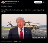President Trump 04-08-2025 To avoid sanctions, Russia can &#039;get a deal where people stop getting killed.&#039; HD