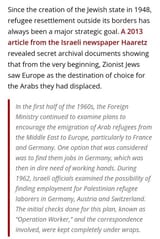 israel always wanted to export arabs to europe