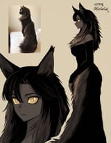 Looks like a vantablack Kagerou more than a catgirl