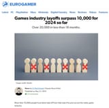 Game industry layoffs 2024 10k