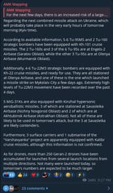 next missile strike, possibly tomorrow