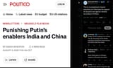 The EU is preparing to impose sanctions on China over its support for Russia’s war against Ukraine, according to Politico. 05-08-2025