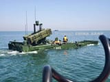 Chinese Type 05 amphibious infantry fighting vehicles equipped with two packages with six HJ-10 anti-tank guided missiles each as their main armament. A total of 12 missiles