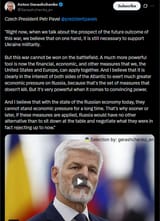 Czech President Petr Pavel @prezidentpavel 04-08-2025 &#039;Right now, when we talk about the prospect of the future outcome of this war, we believe, support Ukraine militarily&#039; HD