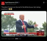 Trump up on the roof