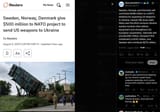 Sweden, Norway, and Denmark will contribute $486 million to a NATO initiative for supplying US weapons to Ukraine. Danish PM Jonas Gahr Støre 05-08-2025