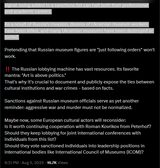 Ukraine recently imposed personal sanctions on 15 heads of Russian museums 05-08-2025 These museum officials are accomplices in serious crimes PT3