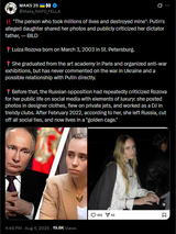 The person who took millions of lives and destroyed mine&#039;, Putin&#039;s alleged daughter shared her photos and publicly criticized her dictator father 04-08-2025 BILD