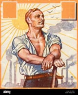 old-german-illustration-1929-shows-a-strong-man-against-the-background-C50JNC
