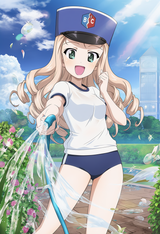 nsfw, 1girl, girls und panzer, outdoors, garden, sunny day, official art, cow s-1363518418