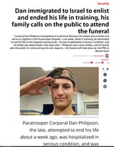 Dan Immigrated to Israel Paratrooper suicide