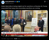 Asked why India is being singled out for sanctions on Russian oil, Trump responded that many more secondary sanctions are coming. 07-08-2025 HD