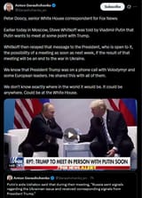 Peter Doocy, senior White House correspondent for Fox News 06-08-2025 Earlier today in Moscow, Steve Whitkoff was told by Vladimir Putin, at some point HD