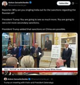 Reporter, Why are you singling India out for the sanctions regarding the Russian oil 06-08-2025 President Trump, You are going to see so much more HD