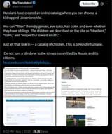 Russians have created an online catalog where you can choose a kidnapped Ukrainian child 07-08-2025 a catalog of children. This is beyond inhumane