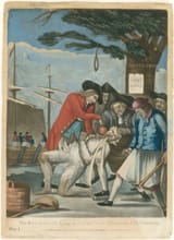 The Bostonian Paying the Excise-Man, 1774 British anti-American propaganda cartoon