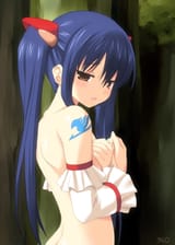 lolibooru 175842 brown_eyes covering_breasts detached_sleeves fairy_tail kinohara_hikaru looking_back open_mouth out-of-frame_censoring twin_tails wendy_marvell
