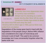 degradation of money and moral decay