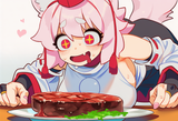 AI Awoo looking at steak