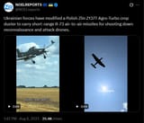 Ukrainian forces have modified a Polish Zlin Z137T Agro-Turbo crop duster to carry short-range R-73 air-to-air missiles for shooting down 08-08-2025 drones
