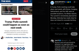A Trump-Putin meeting could take place next week, with Rome, Hungary, Switzerland, and the UAE seen as possible locations, Fox News 08-08-2025