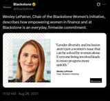 Wesley LePatner gender diversity blackstone