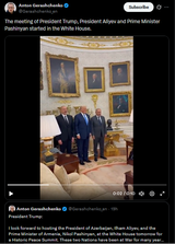 The meeting of President Trump, President Aliyev and Prime Minister Pashinyan started in the White House. 08-08-2025 HD