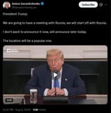 President Trump 08-08-2025 We are going to have a meeting with Russia, we will start off with Russia. I don&#039;t want to announce it now HD