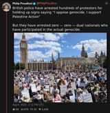 Screenshot 2025-08-09 at 17-52-23 Philip Proudfoot (@PhilipProudfoot) British police have arrested hundreds of protestors for holding up signs saying “I oppose genocide I support Palestine Action” But they have arrested zero — zero — dual[...]