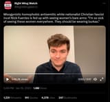 Nick Fuentes - Right Wing Watch - sexist remarks against sluts FN