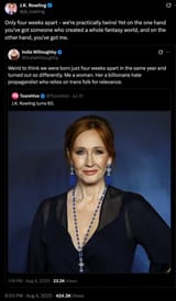 jk rowling puts down a tranny