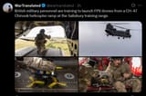 British military personnel are training to launch FPV drones from a CH-47 Chinook helicopter ramp at the Salisbury training range. 10-08-2025