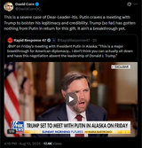 DavidCornDC 10-08-2025 This is a severe case of Dear-Leader-itis. Putin craves a meeting with Trump to bolster his legitimacy and credibility. jd vance HD