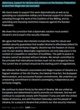Joint Leaders’ Statement on Peace for Ukraine 10-08-2025 meaningful negotiations can take place only during ceasefire or a reduction of hostilities P2