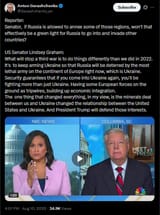 Reporter 10-08-2025 Senator, if Russia is allowed to annex some of those regions,Russia to go into and invade other countries, US Senator Lindsey Graham HD