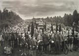 WWI Gasmasks Civilians Creepy Leningrad in a defense drill, 1937