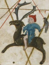 mongolian riding an elk