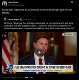 Trump was registered as a Democrat for more than eight years in the 2000s. 10-08-2025 JD Vance, &#039;We know that Jeffrey Epstein with left-wing politicians&#039; HD
