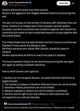 Gerashchenko_en 11-08-2025 Ukraine wishes for peace more than anyone. Russia is the aggressor that illegally attacked Ukraine and prolongs the war.