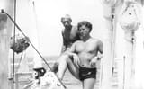 Vladimir Putin as a student with a friend on a ship, 1970s