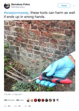 bobbies seize unloicenced gardening equipment