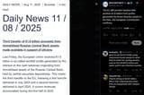 The EU will provide Ukraine with another €1.6 billion from profits generated by frozen Russian assets in the bloc, the European Commission confirms 11-08-2025